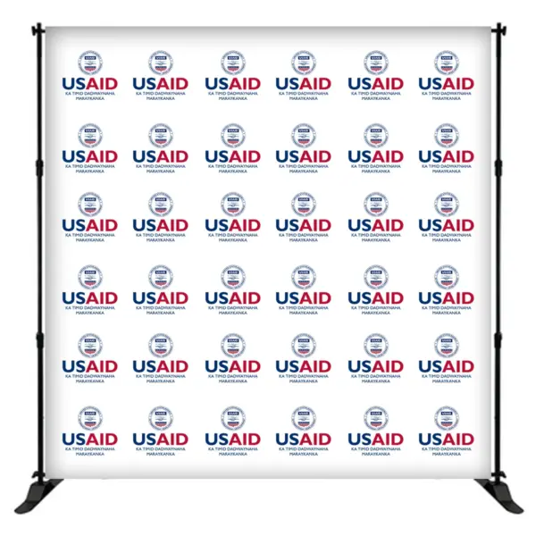 USAID Somali 8 ft. Slider Banner Stand - 8'h Fabric Graphic Package