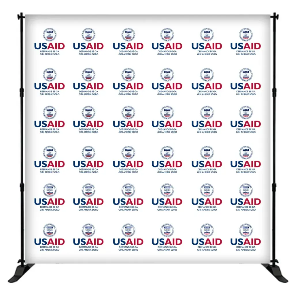 USAID Soninke 8 ft. Slider Banner Stand - 8'h Fabric Graphic Package