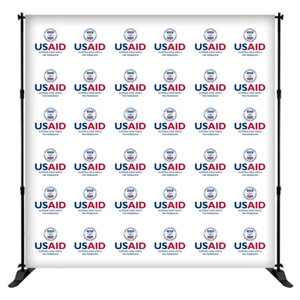 USAID Swahili 8 ft. Slider Banner Stand - 8'h Fabric Graphic Package
