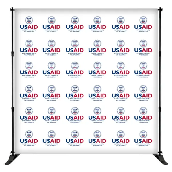 USAID Swahili 8 ft. Slider Banner Stand - 8'h Fabric Graphic Package