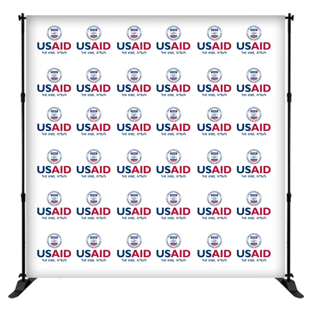 USAID Tigrinya 8 ft. Slider Banner Stand - 8'h Fabric Graphic Package