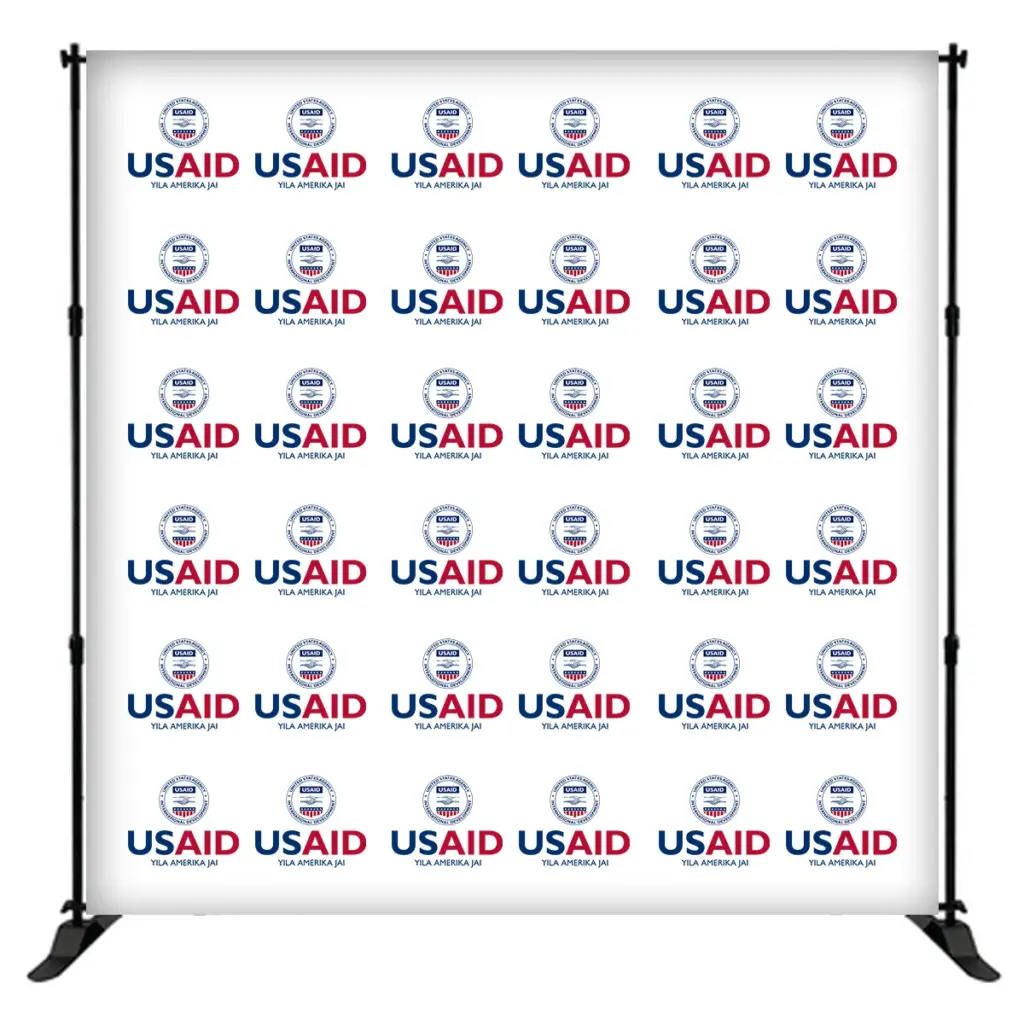 USAID Wala 8 ft. Slider Banner Stand - 8'h Fabric Graphic Package