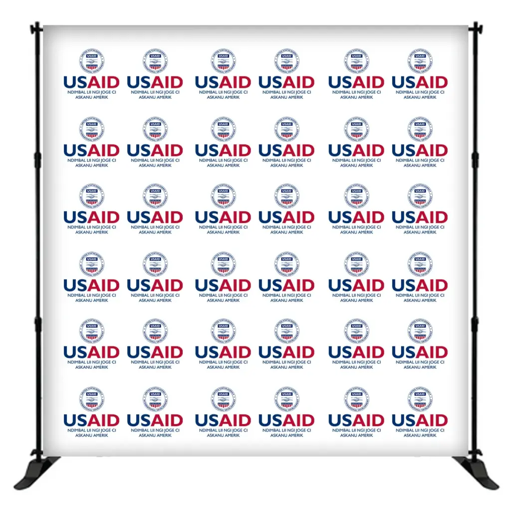 USAID Wolof 8 ft. Slider Banner Stand - 8'h Fabric Graphic Package