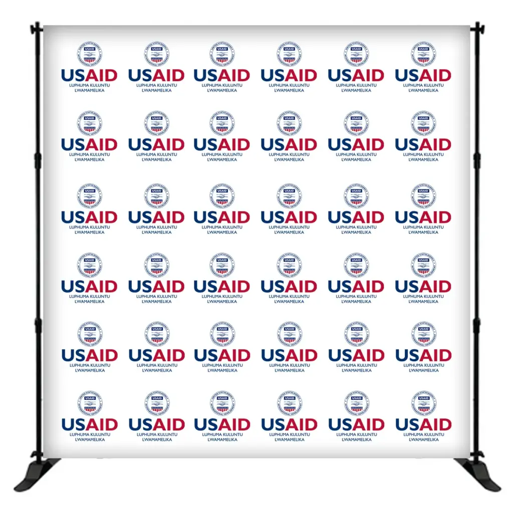 USAID Xhosa 8 ft. Slider Banner Stand - 8'h Fabric Graphic Package
