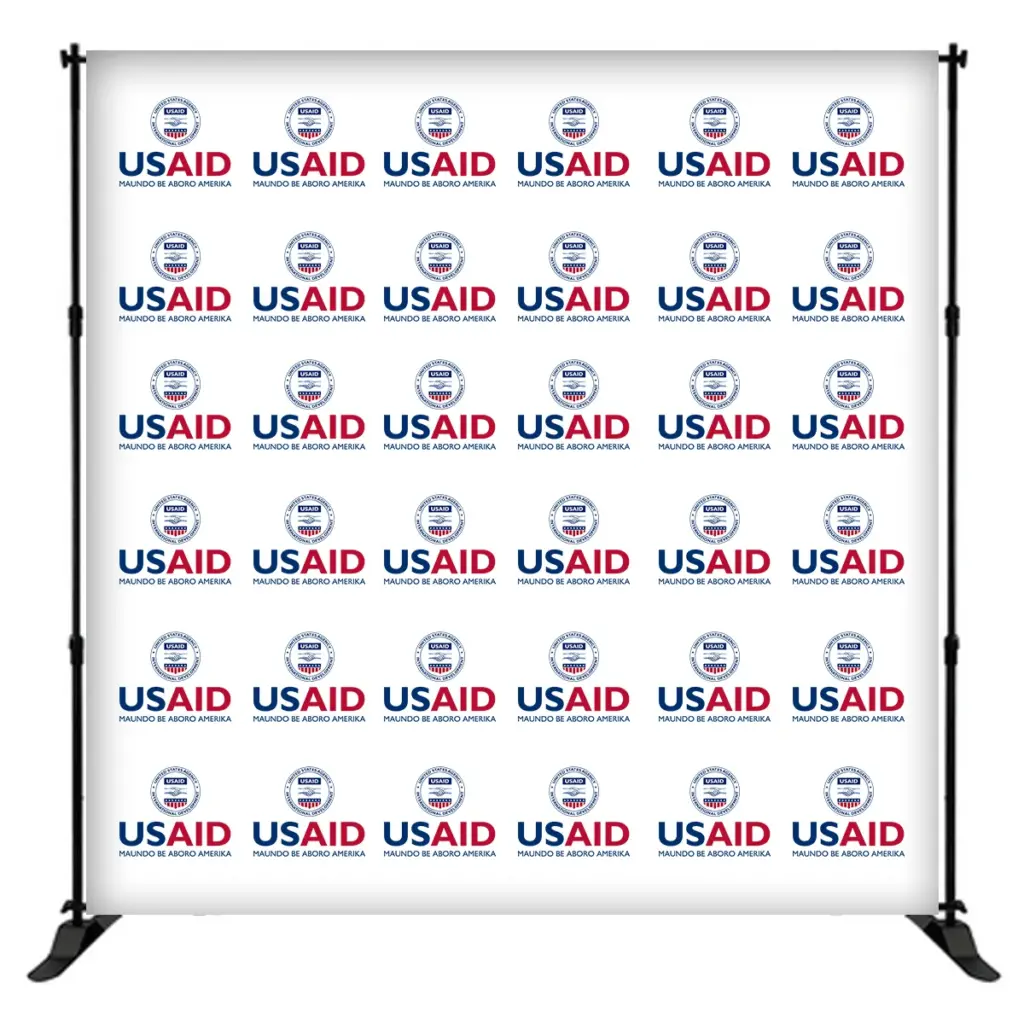 USAID Zande 8 ft. Slider Banner Stand - 8'h Fabric Graphic Package