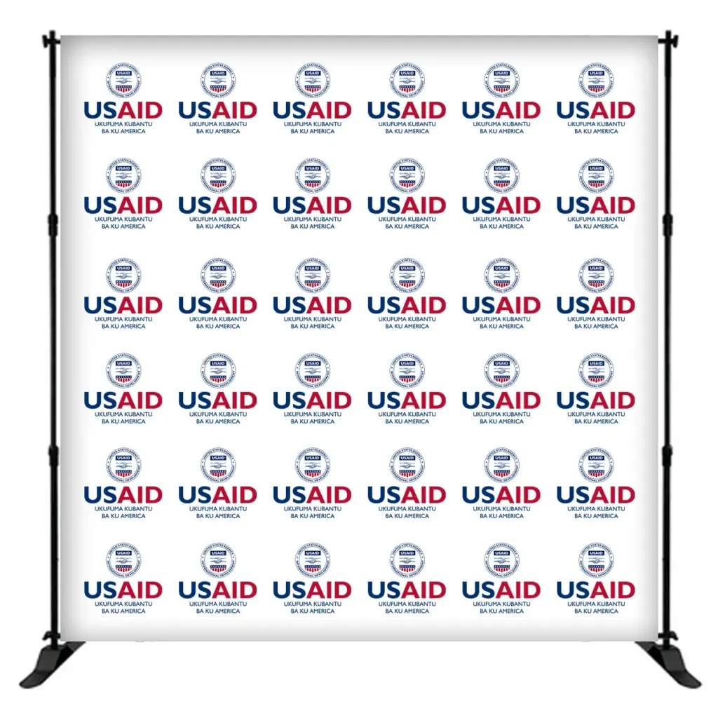 USAID Bemba 8 ft. Slider Banner Stand - 8'h Fabric Graphic Package