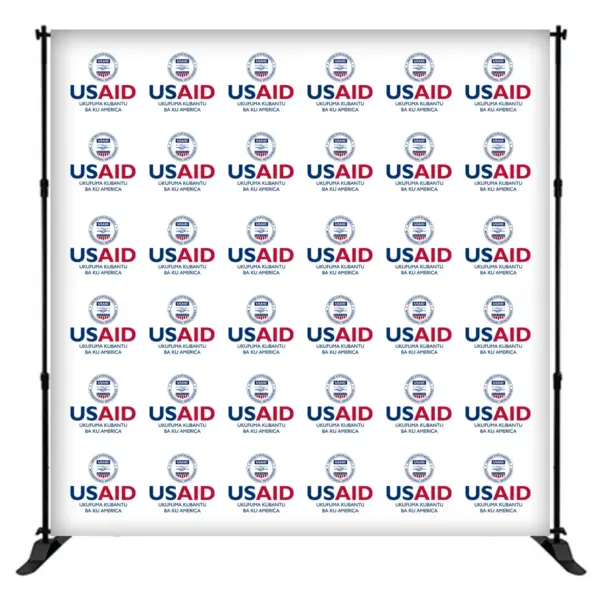 USAID Bemba 8 ft. Slider Banner Stand - 8'h Fabric Graphic Package