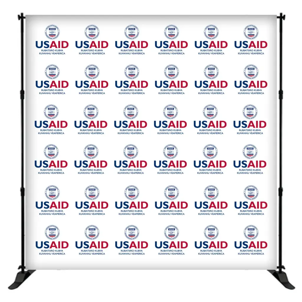 USAID Chishona 8 ft. Slider Banner Stand - 8'h Fabric Graphic Package