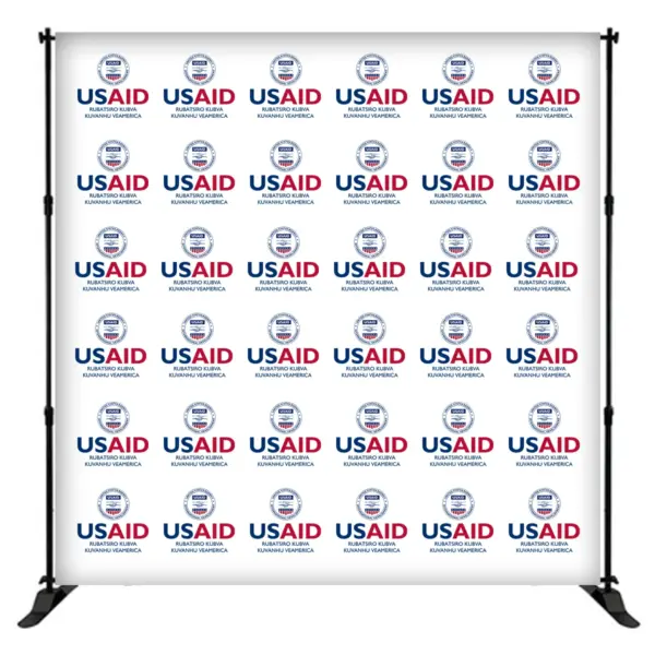 USAID Chishona 8 ft. Slider Banner Stand - 8'h Fabric Graphic Package