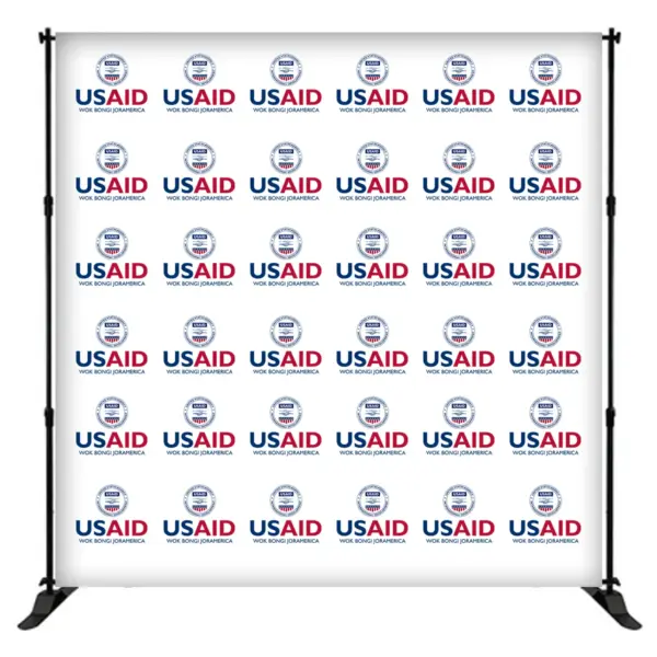 USAID Dhopadhola 8 ft. Slider Banner Stand - 8'h Fabric Graphic Package