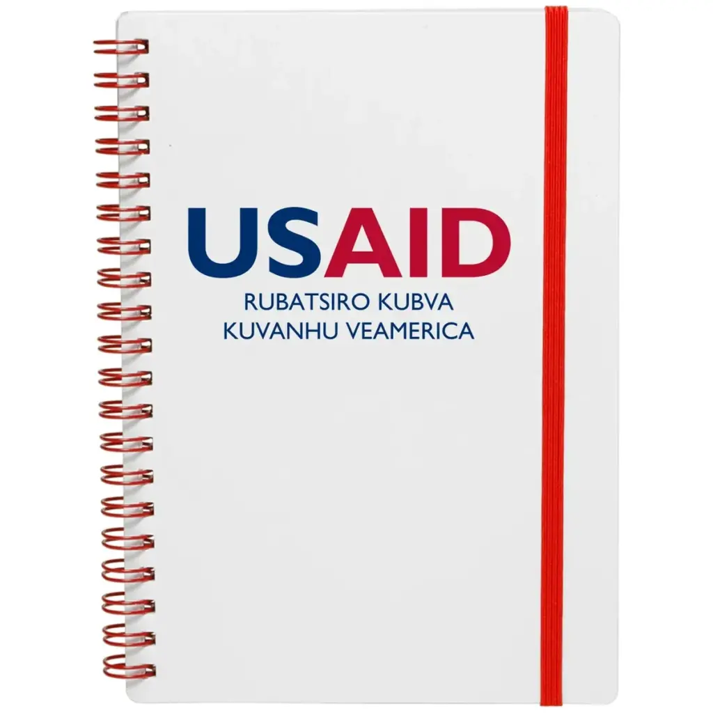 USAID Chishona - White Spiral Notebook w/ Colored Accents