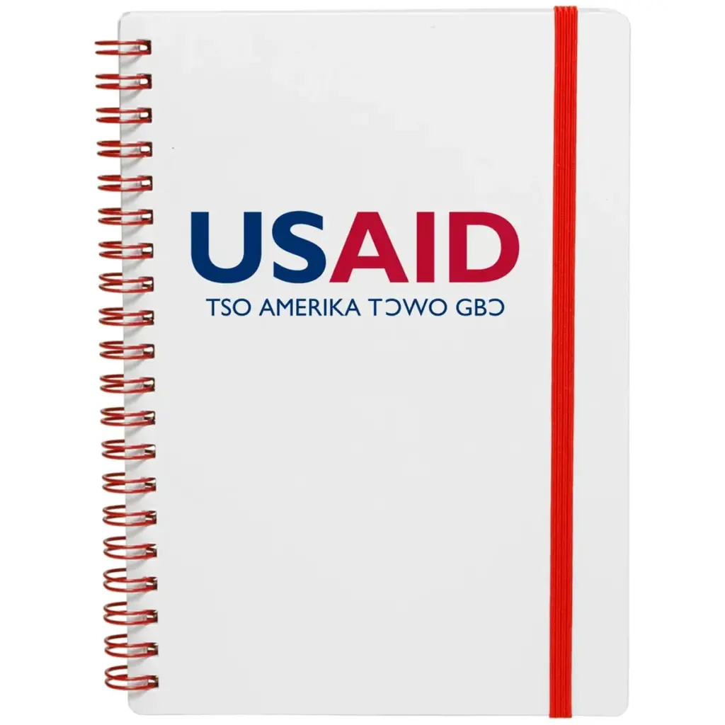 USAID Ewe - White Spiral Notebook w/ Colored Accents