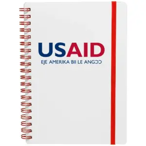 USAID Ga-Dangme - White Spiral Notebook w/ Colored Accents