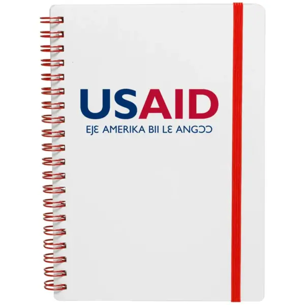 USAID Ga-Dangme - White Spiral Notebook w/ Colored Accents