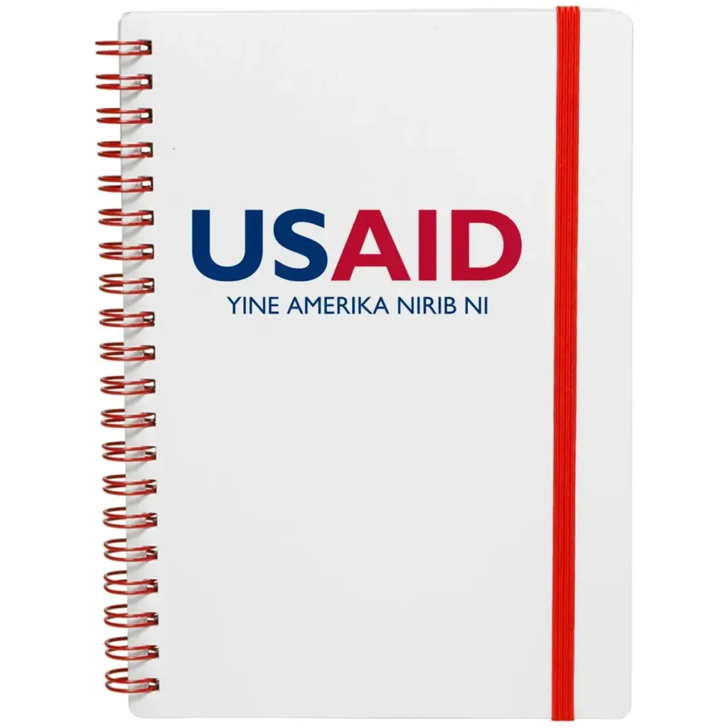 USAID Kusaal - White Spiral Notebook w/ Colored Accents