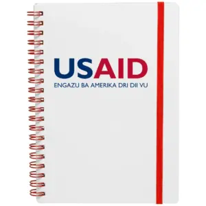 USAID Lugbara - White Spiral Notebook w/ Colored Accents