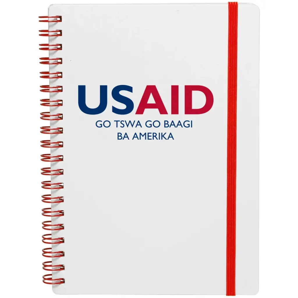 USAID Setswana - White Spiral Notebook w/ Colored Accents