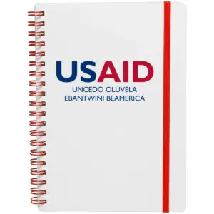 USAID Sindebele - White Spiral Notebook w/ Colored Accents