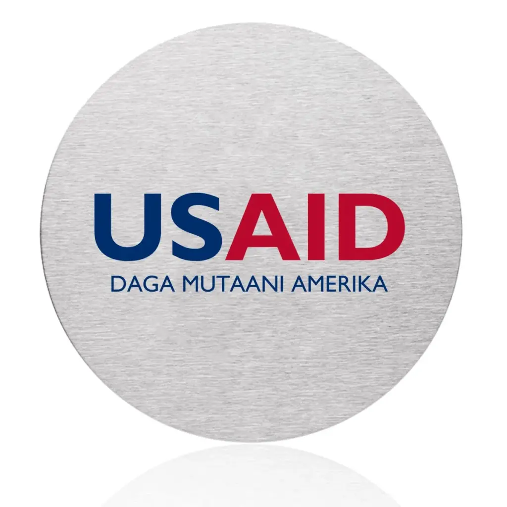 USAID Hausa - Osaka Stainless Steel Round Coasters