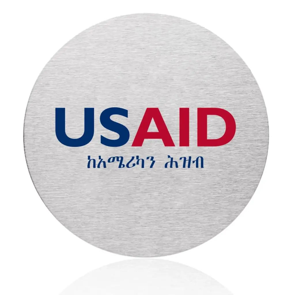 USAID Amharic - Osaka Stainless Steel Round Coasters