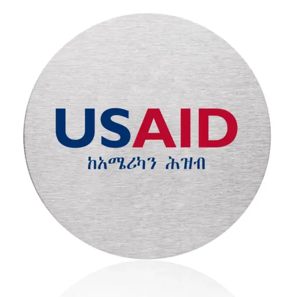 USAID Amharic - Osaka Stainless Steel Round Coasters