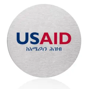 USAID Amharic - Osaka Stainless Steel Round Coasters