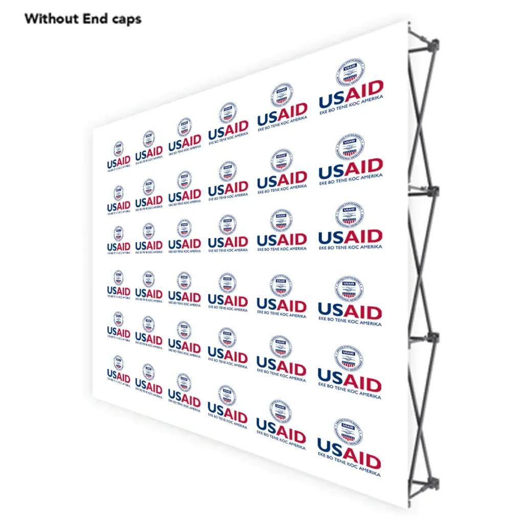 USAID Dinka ONE CHOICE 8 Ft. Fabric Pop Up Display - 89"H Straight Graphic Package