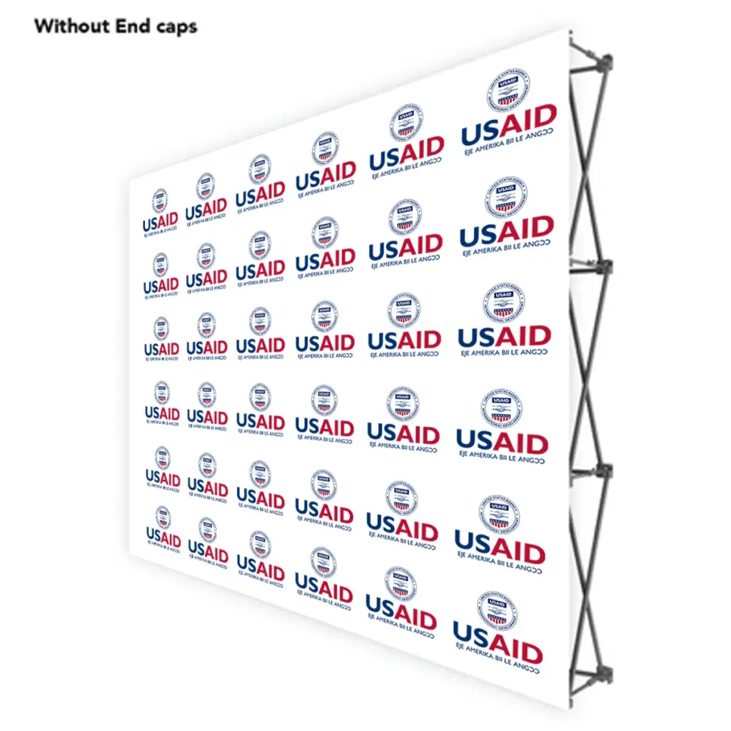 USAID Ga-Dangme ONE CHOICE 8 Ft. Fabric Pop Up Display - 89"H Straight Graphic Package