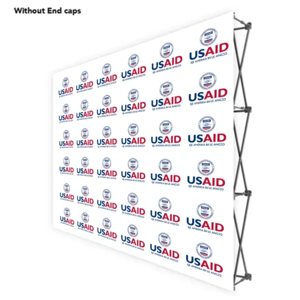 USAID Ga-Dangme ONE CHOICE 8 Ft. Fabric Pop Up Display - 89"H Straight Graphic Package