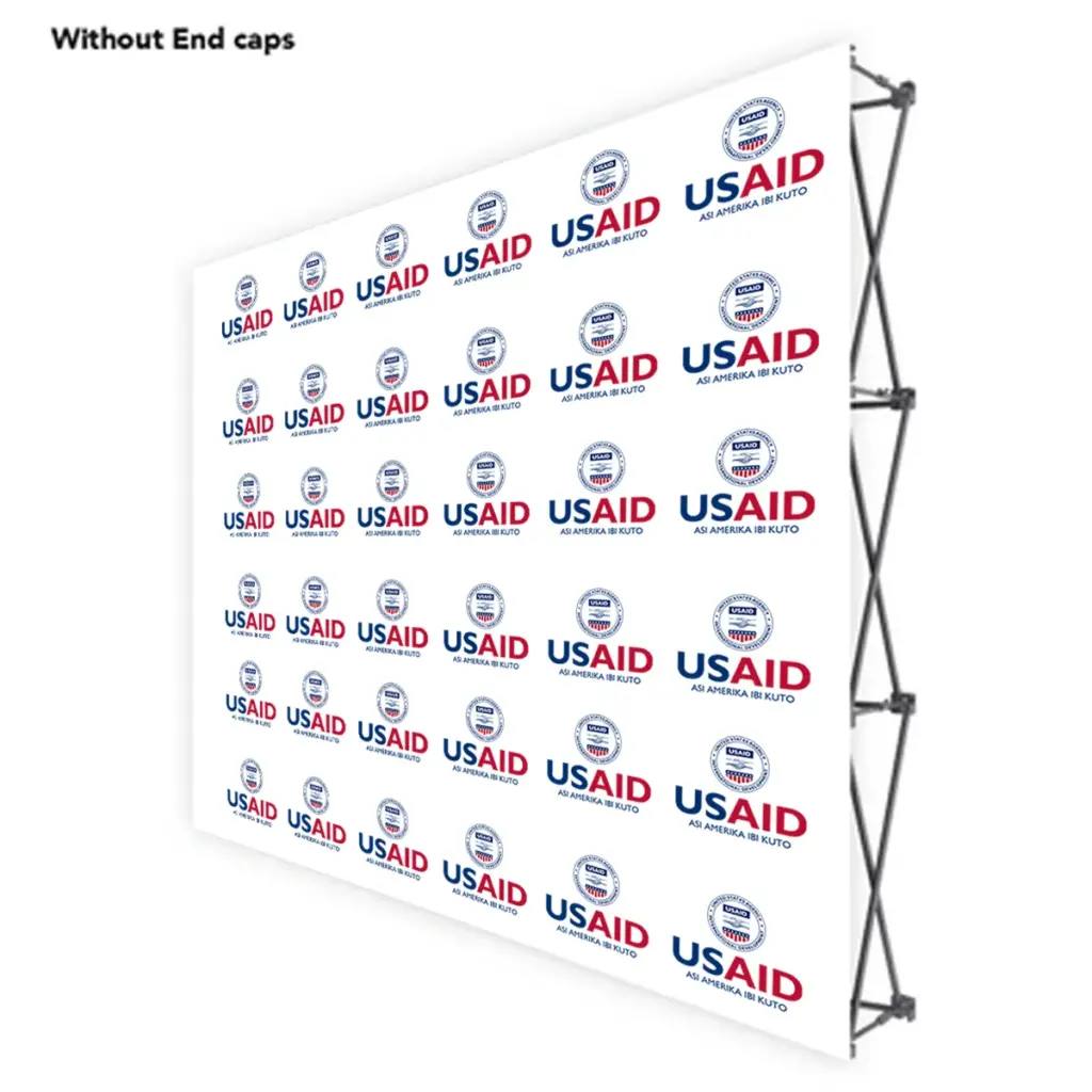 USAID Gonja ONE CHOICE 8 Ft. Fabric Pop Up Display - 89"H Straight Graphic Package