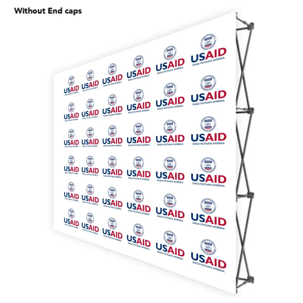 USAID Hausa ONE CHOICE 8 Ft. Fabric Pop Up Display - 89"H Straight Graphic Package