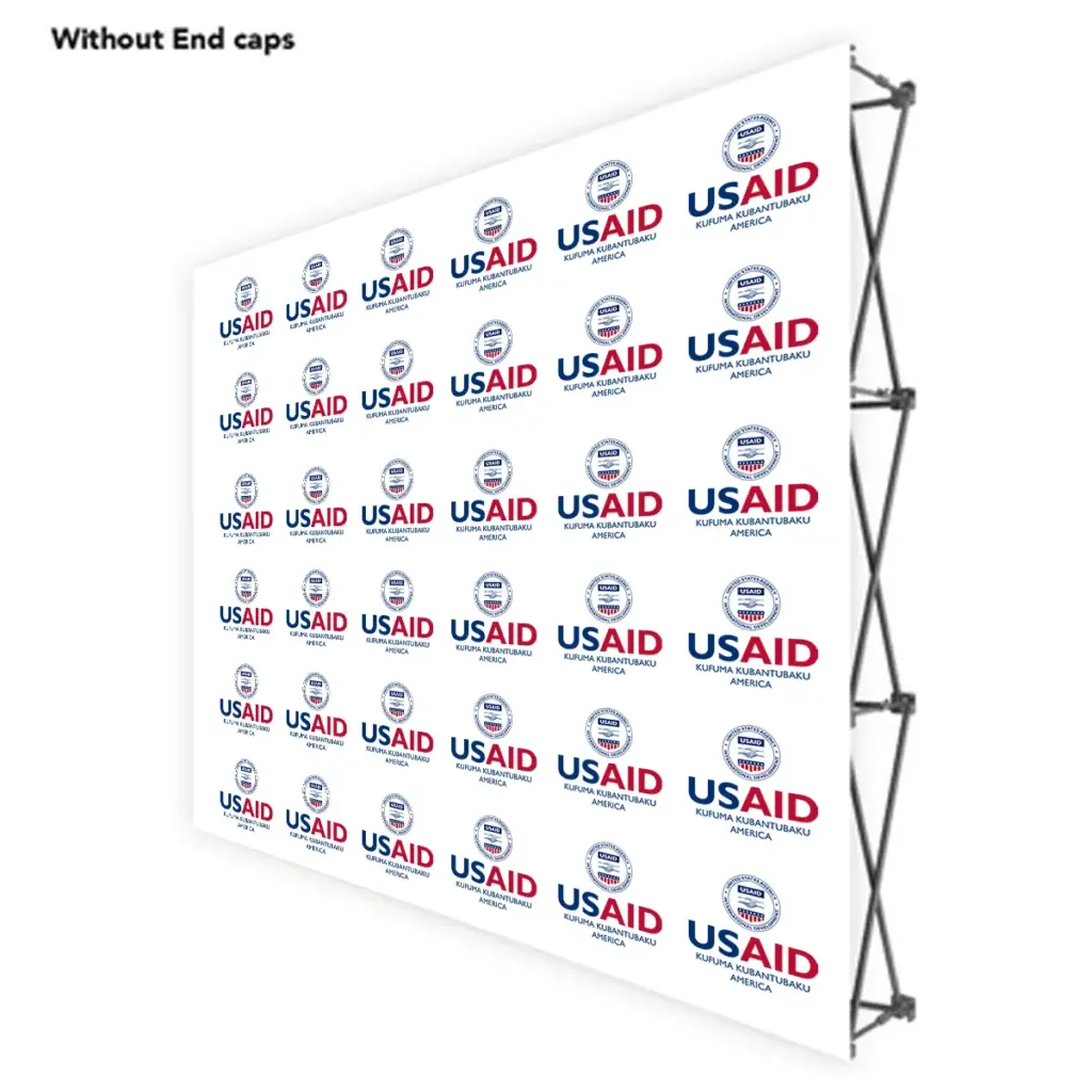 USAID Kaond ONE CHOICE 8 Ft. Fabric Pop Up Display - 89"H Straight Graphic Package