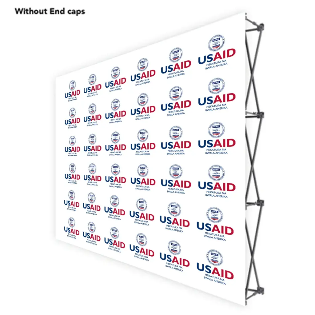 USAID Kikongo ONE CHOICE 8 Ft. Fabric Pop Up Display - 89"H Straight Graphic Package