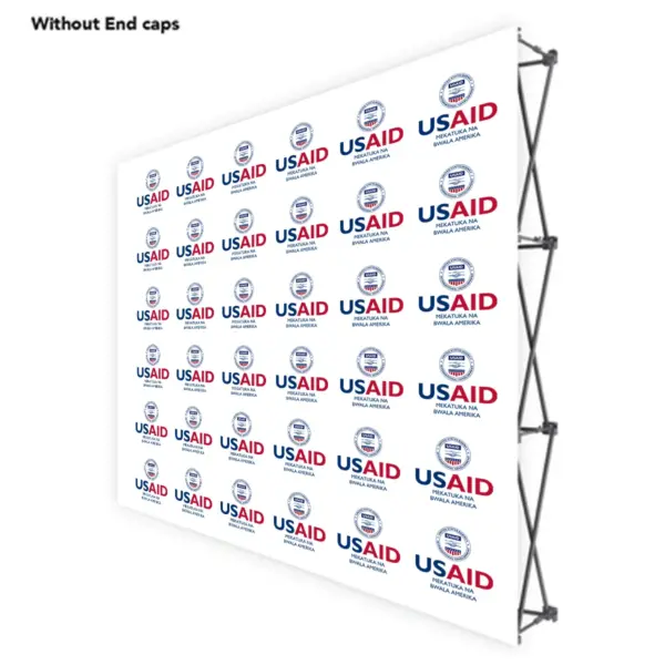 USAID Kikongo ONE CHOICE 8 Ft. Fabric Pop Up Display - 89"H Straight Graphic Package
