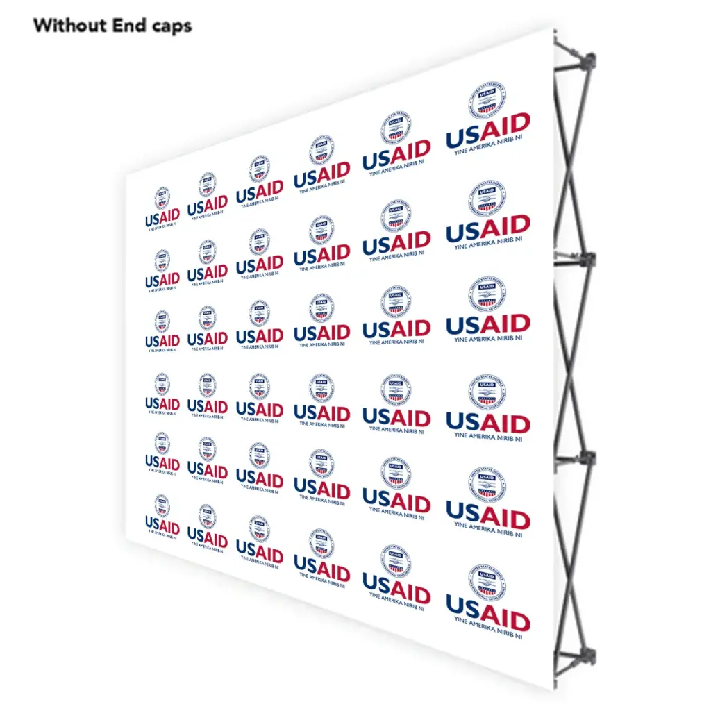 USAID Kusaal  ONE CHOICE 8 Ft. Fabric Pop Up Display - 89"H Straight Graphic Package