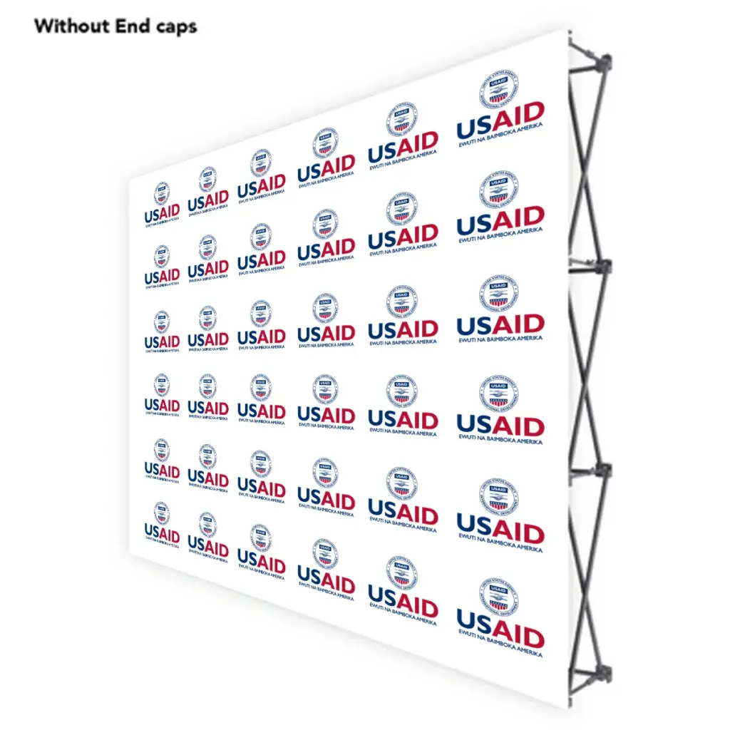 USAID Lingala ONE CHOICE 8 Ft. Fabric Pop Up Display - 89"H Straight Graphic Package