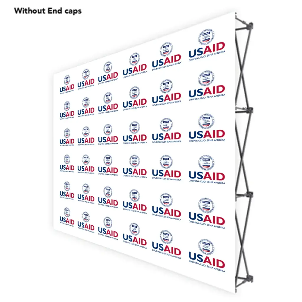 USAID Luba ONE CHOICE 8 Ft. Fabric Pop Up Display - 89"H Straight Graphic Package