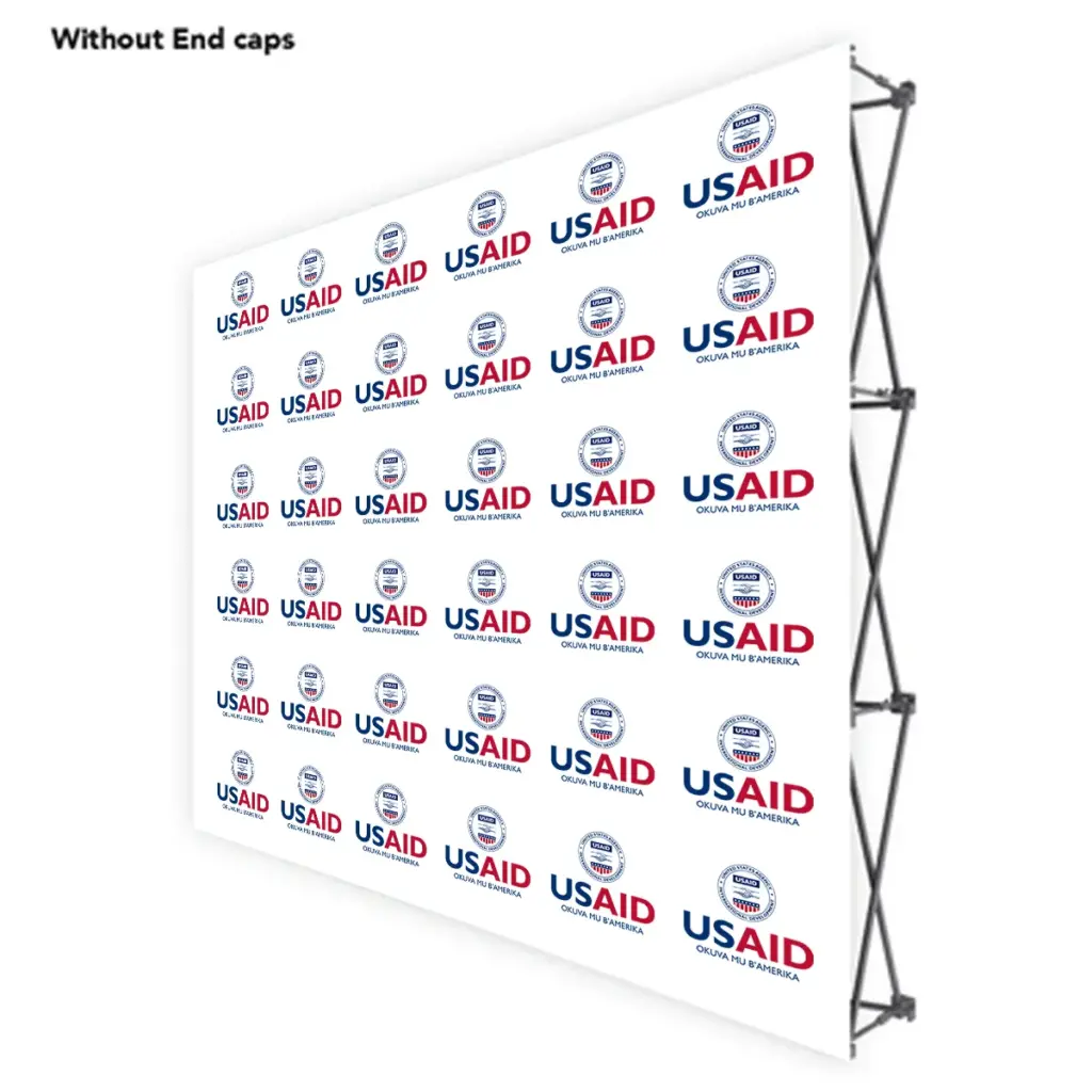 USAID Luganda ONE CHOICE 8 Ft. Fabric Pop Up Display - 89"H Straight Graphic Package
