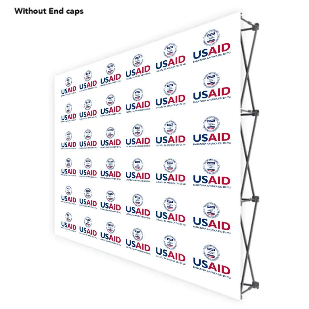 USAID Lugbara ONE CHOICE 8 Ft. Fabric Pop Up Display - 89"H Straight Graphic Package