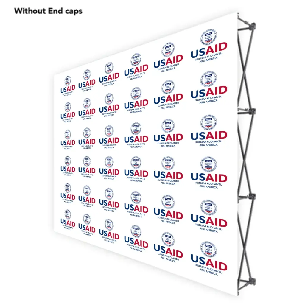 USAID Lunda ONE CHOICE 8 Ft. Fabric Pop Up Display - 89"H Straight Graphic Package