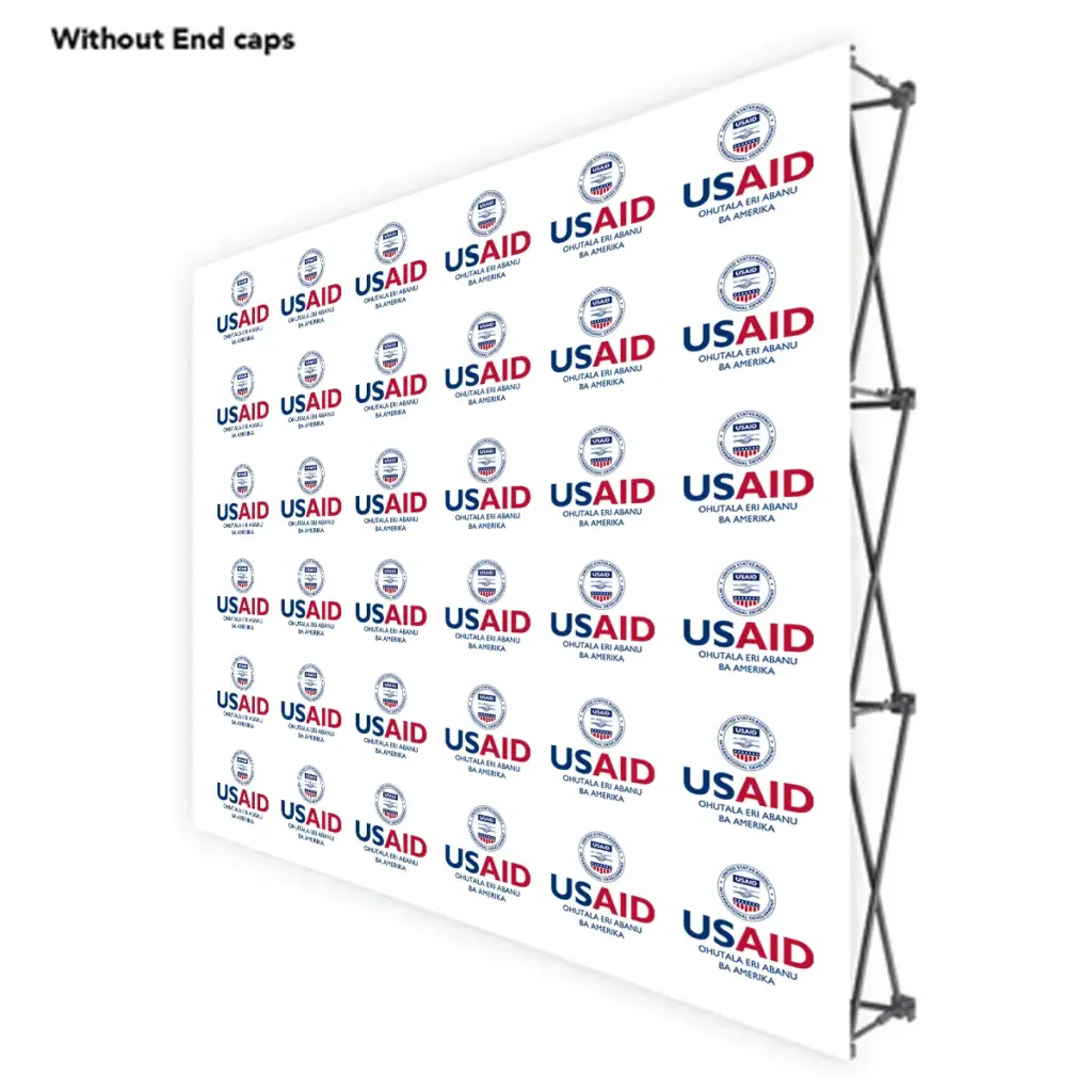 USAID Lusamiya ONE CHOICE 8 Ft. Fabric Pop Up Display - 89"H Straight Graphic Package