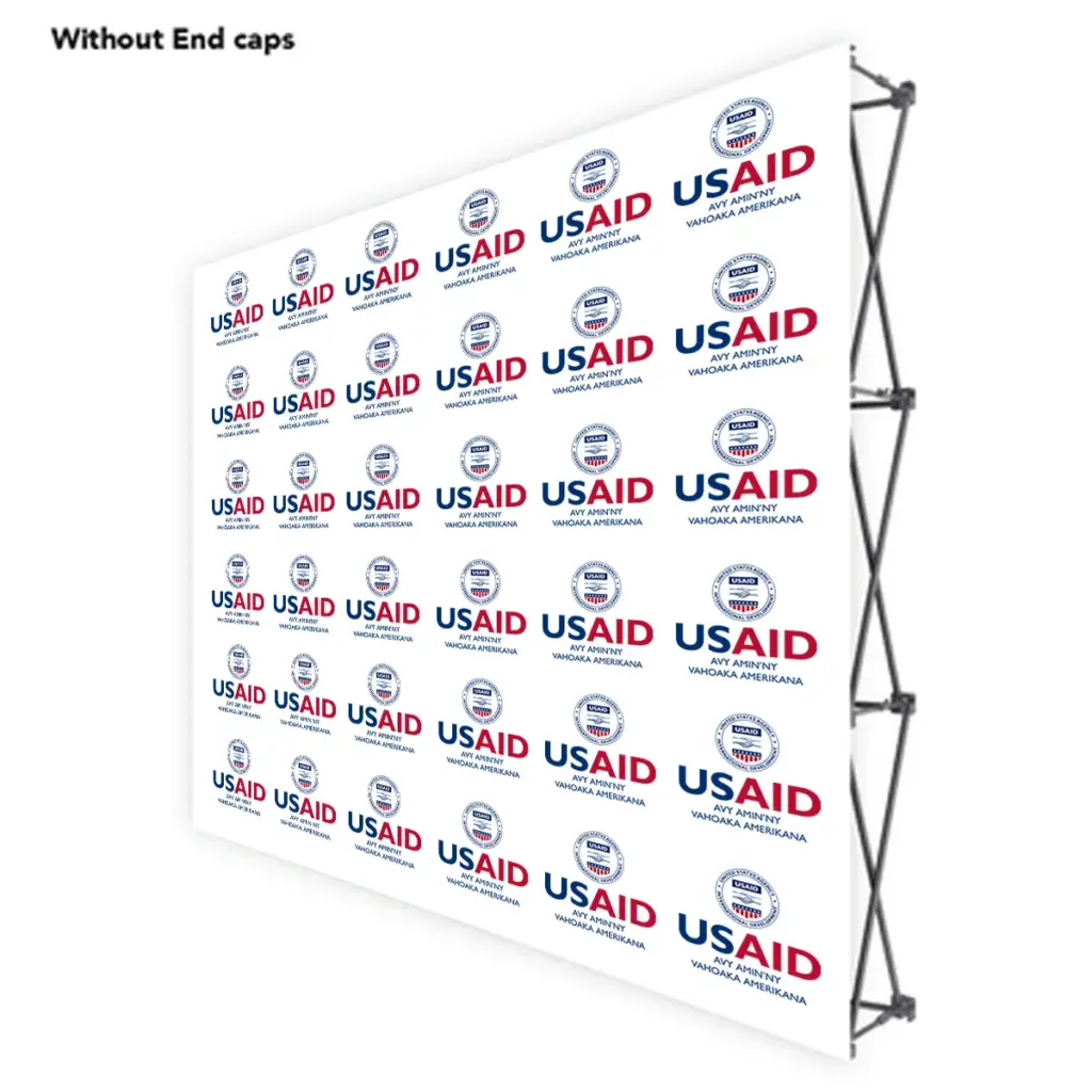 USAID Malagasy ONE CHOICE 8 Ft. Fabric Pop Up Display - 89"H Straight Graphic Package