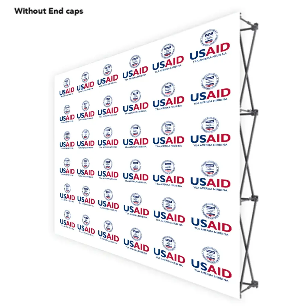 USAID Mampruli ONE CHOICE 8 Ft. Fabric Pop Up Display - 89"H Straight Graphic Package