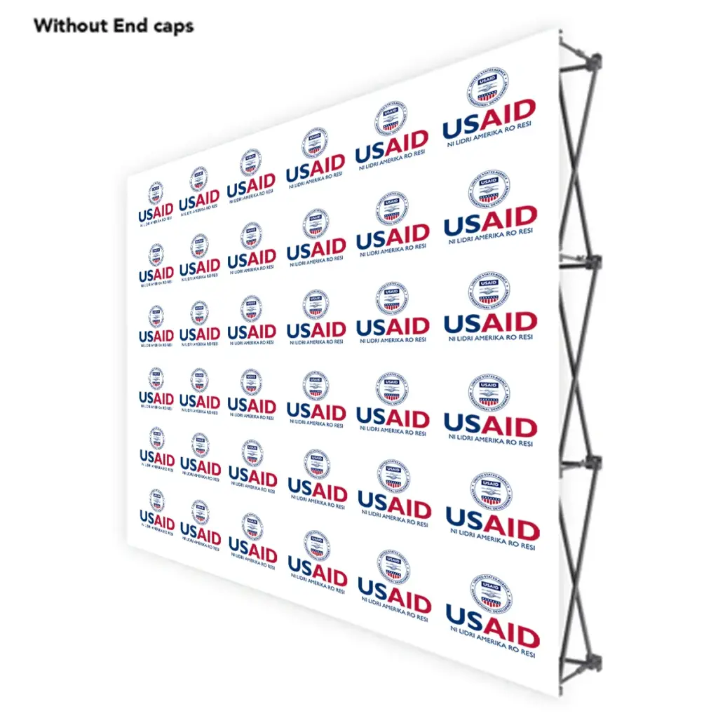 USAID Moru ONE CHOICE 8 Ft. Fabric Pop Up Display - 89"H Straight Graphic Package