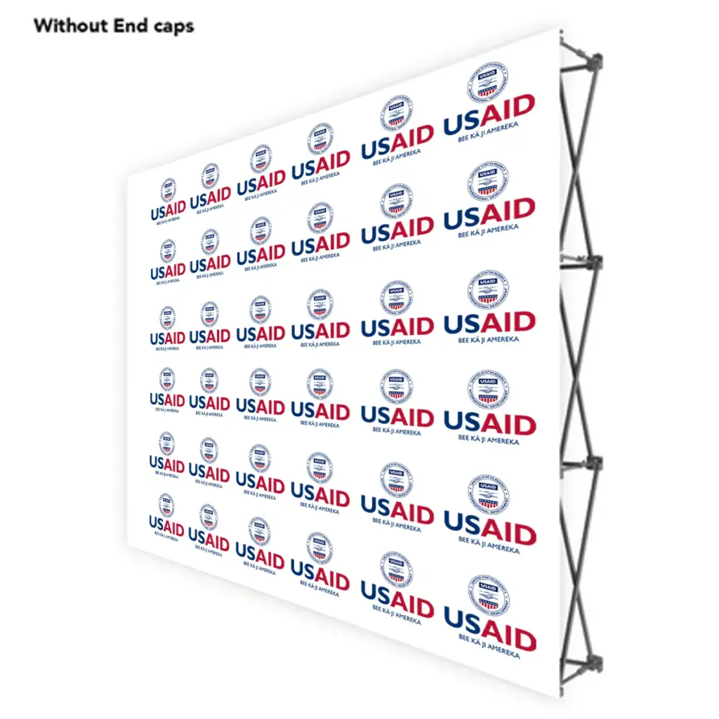 USAID Nuer ONE CHOICE 8 Ft. Fabric Pop Up Display - 89"H Straight Graphic Package