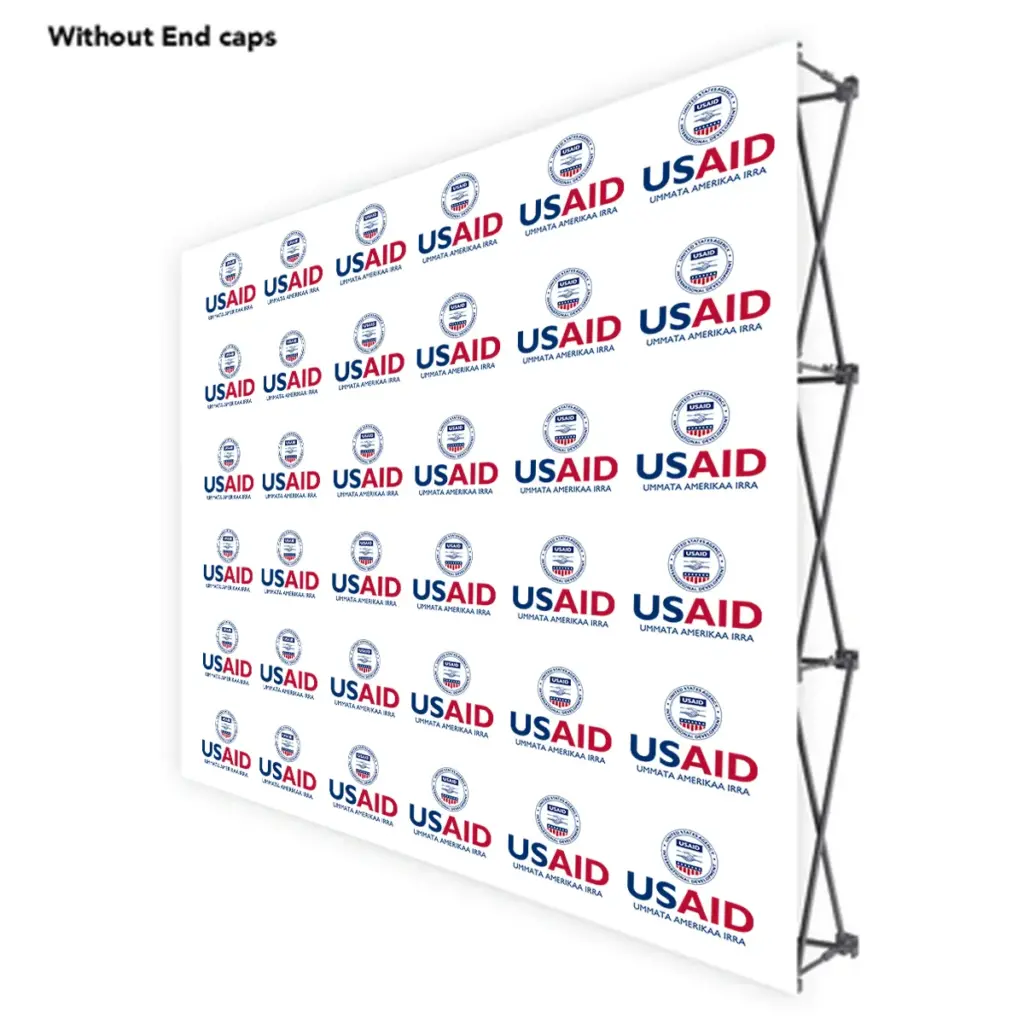 USAID Oromiffa ONE CHOICE 8 Ft. Fabric Pop Up Display - 89"H Straight Graphic Package