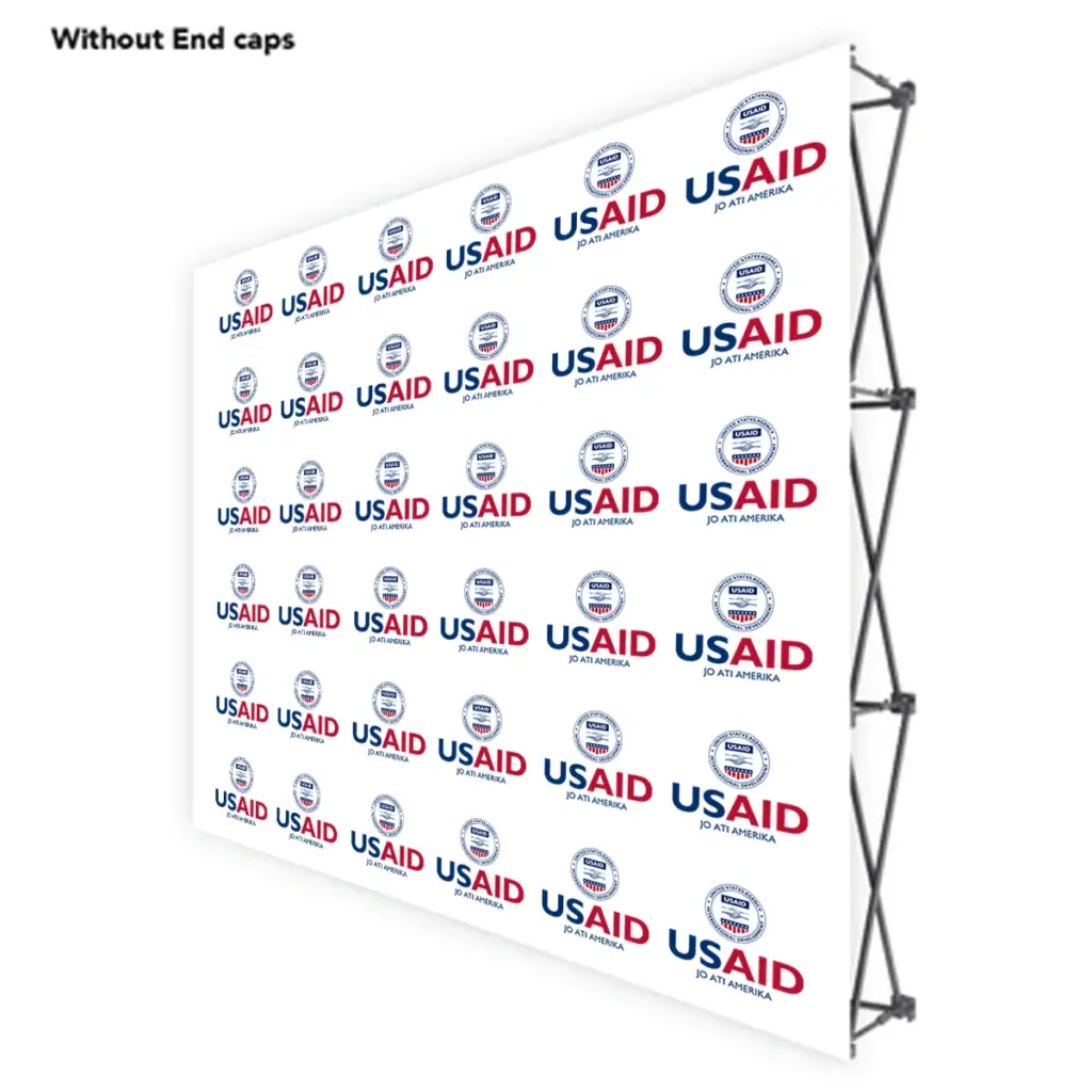 USAID Otuho ONE CHOICE 8 Ft. Fabric Pop Up Display - 89"H Straight Graphic Package