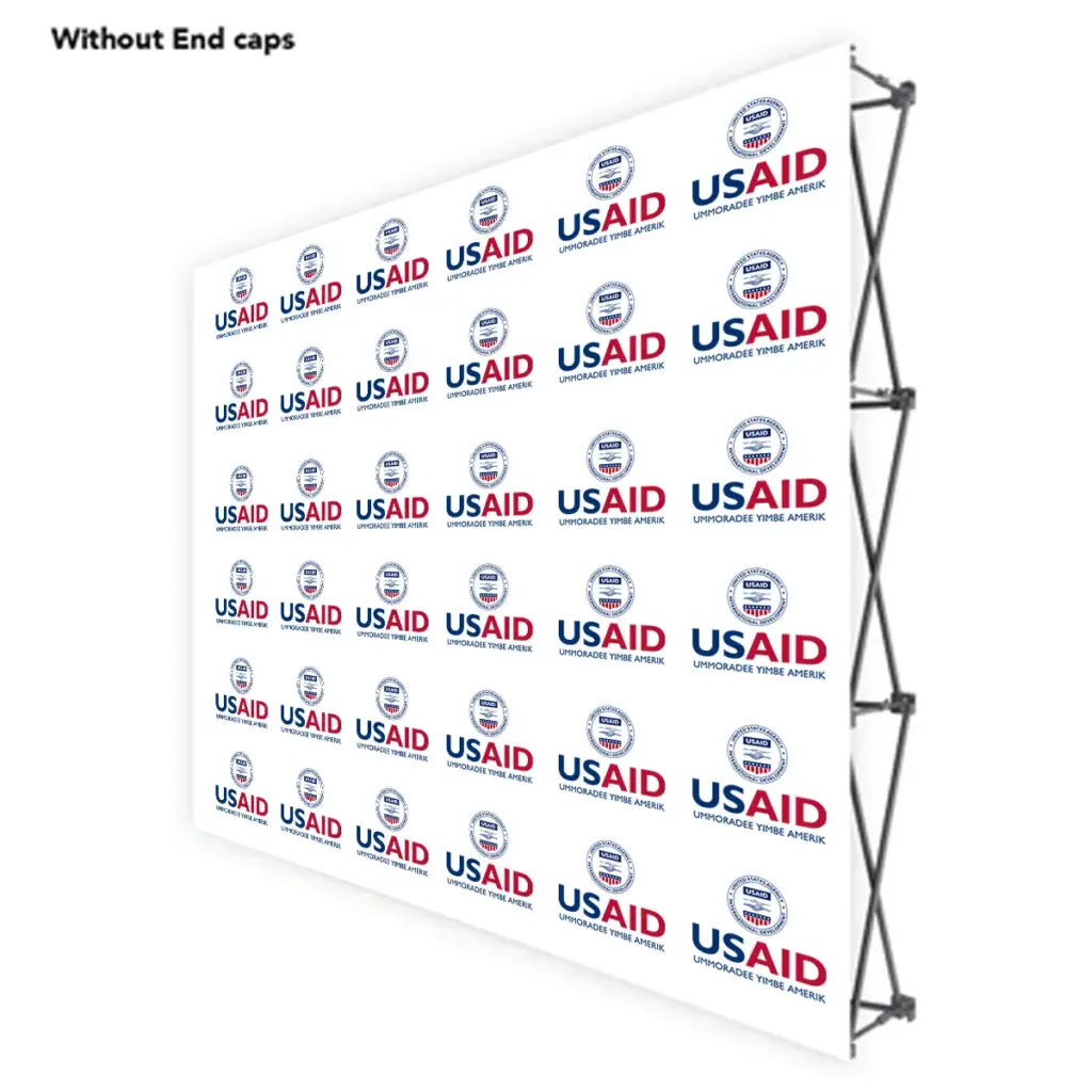 USAID Pulaar ONE CHOICE 8 Ft. Fabric Pop Up Display - 89"H Straight Graphic Package