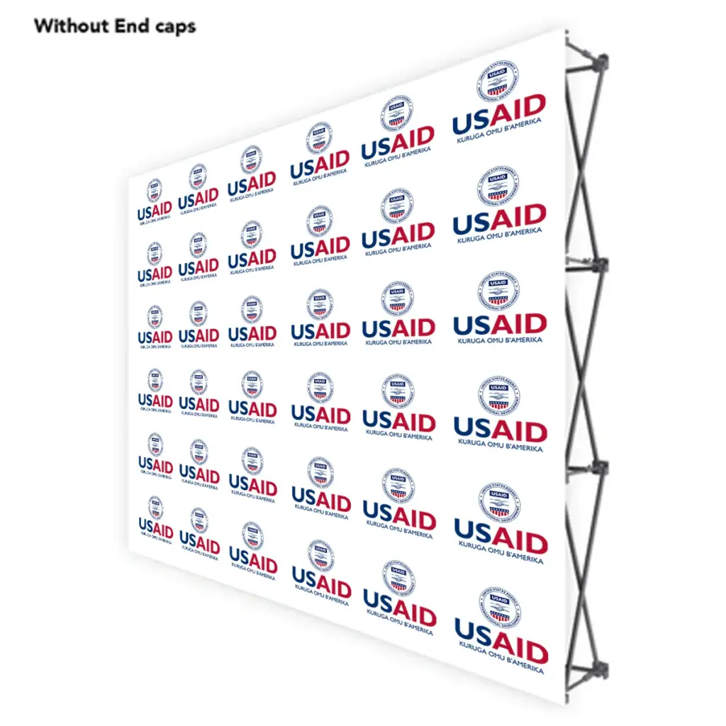 USAID Runyankole ONE CHOICE 8 Ft. Fabric Pop Up Display - 89"H Straight Graphic Package