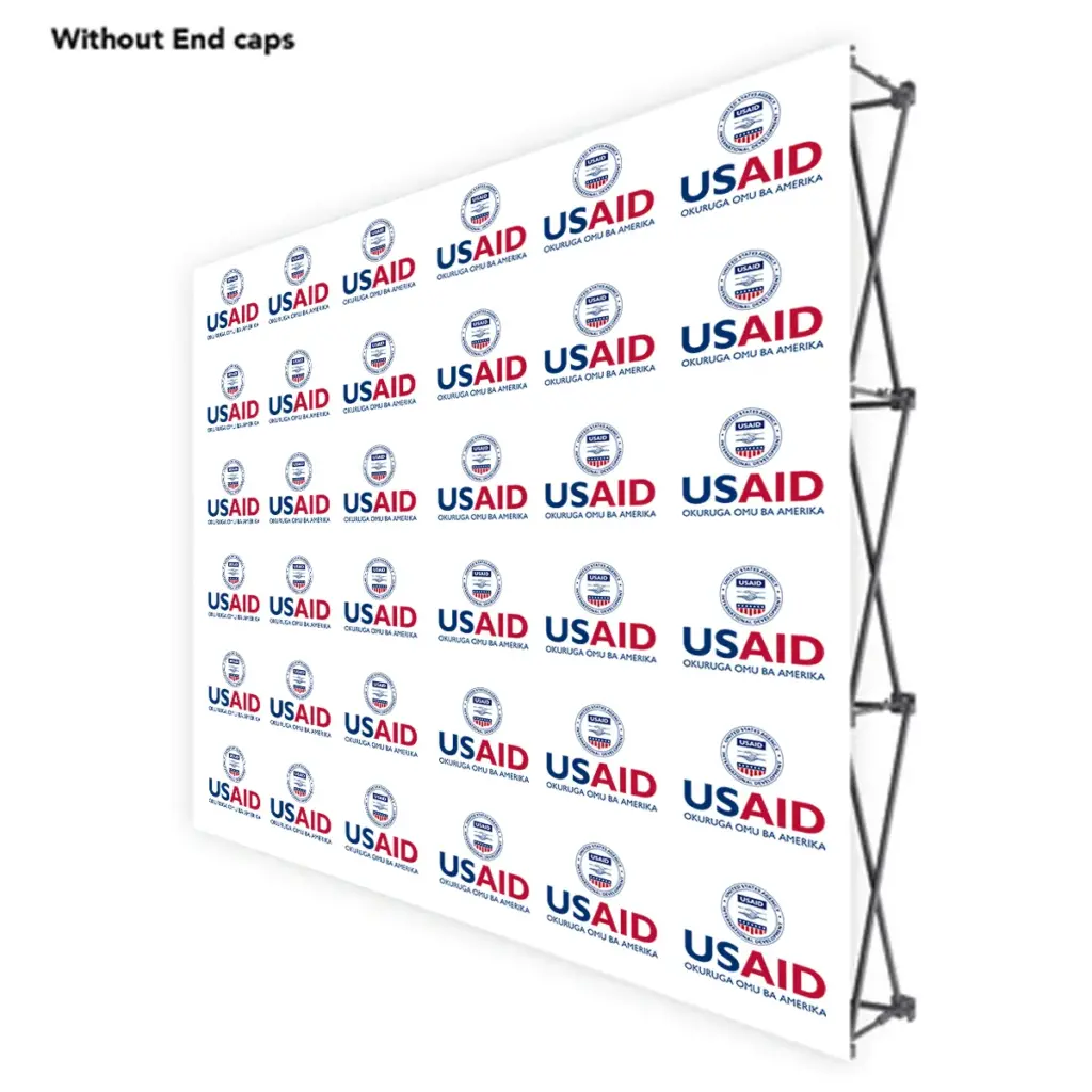 USAID Rutooro ONE CHOICE 8 Ft. Fabric Pop Up Display - 89"H Straight Graphic Package